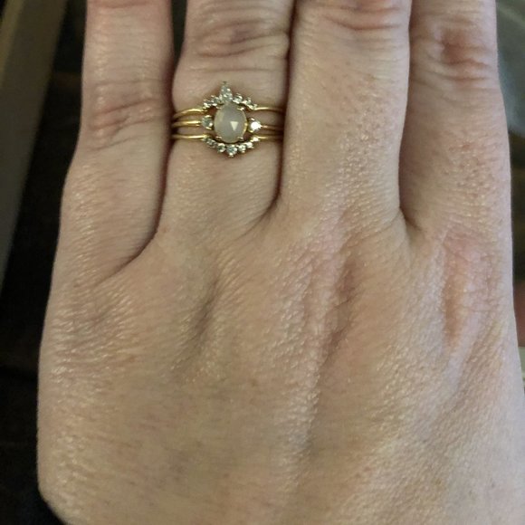 Size 8 - TAI JEWELRY - Stackable Crown Ring Set - White - Picture 5 of 15